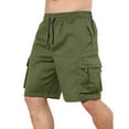 thumbnail image 2 of Men Fashion Casual Comfy Solid Pocket Bandage Drawstring Regular Shorts, 2 of 6