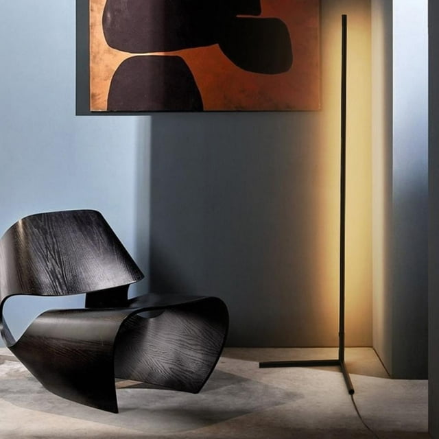Modern LED Corner Floor Lamp Atmosphere Lamps Standing Lights (Black White)