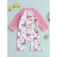 thumbnail image 5 of JYYYBF Kids Girl Rash Guard Swimsuits Mermaid Print Zipper Long Sleeve Swimwear for Toddler Bathing Suits Beachwear, 5 of 6