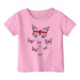 thumbnail image 3 of TAIAOJING Garçon Fille Nouveaux T-Shirts Douillets Papillon Imprimé Manches Courtes Col Rond T-Shirts Haut Drapeau Stylé Coupe Ajustée Vêtements Tendance, 3 of 3