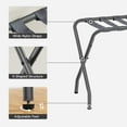 thumbnail image 5 of Luggage Rack, Metal Foldable Suitcase Stand for Guest Room, Holds up to 100 lb, 27 x 15.3 x 22 Inches, Steel Frame, Nylon Straps, Hotel, Bedroom, Closet, Gray GY02XL01, 5 of 17