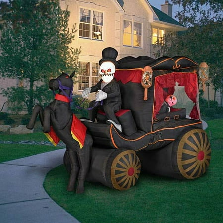 Halloween Airblwn Carriage Hearse W/crpse & Sound