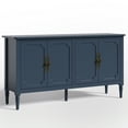 thumbnail image 4 of May in Color 58" Wood Buffet Cabinet, Mid-Century Modern Console Cabinet, with 4 Door & Media Storage, for Entryway, Living Room, Dining Room, Bedroom, Blue, 4 of 10