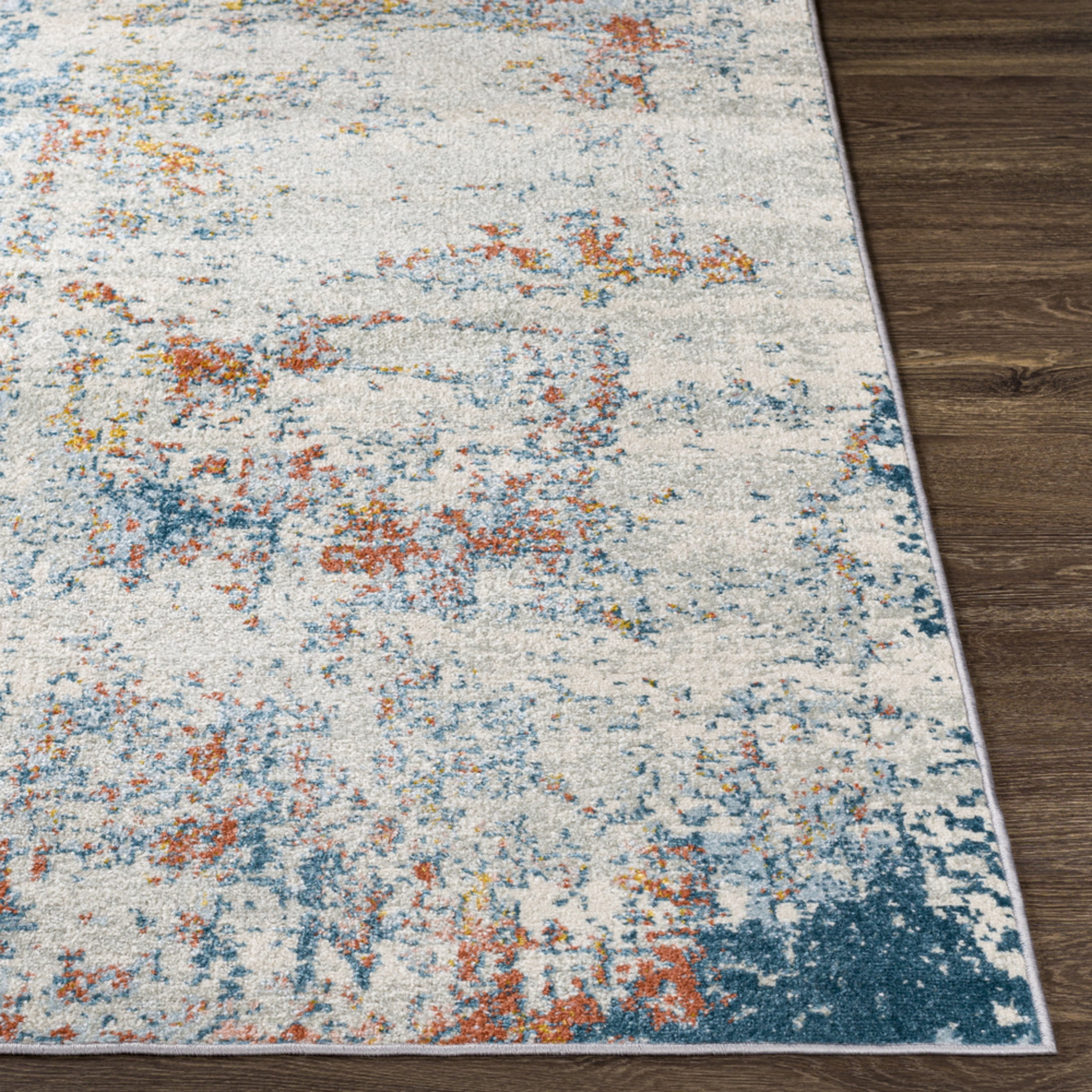 Livabliss Area Rugs for Living Room, 7x9 Sunderland Modern Blue Rug, Bedroom Dining Room Home Decor Stain Resistant Carpet (6'7" x 9')