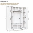 thumbnail image 6 of DRNANLIT Farmhouse Elegant Hall Tree with 4 Side Cabinets & Adjustable Shelves, All-in-One Mudroom Bench with Coat Rack & 5 Hooks, White, 6 of 9