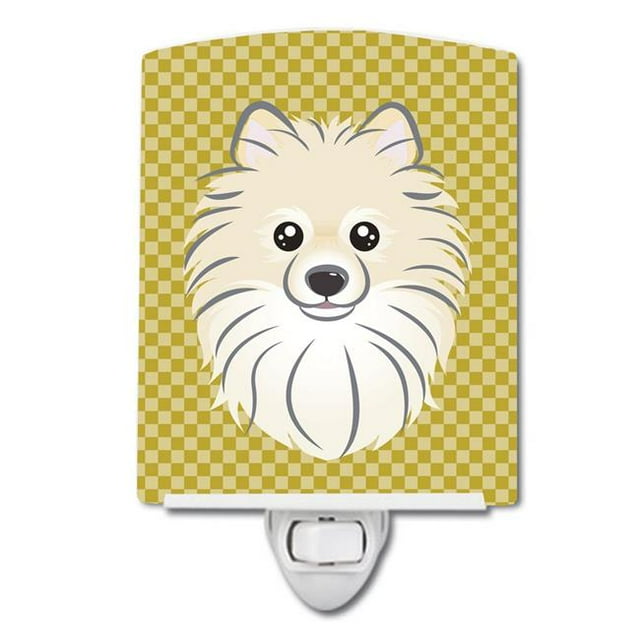 Carolines Treasures BB1135CNL Tan Checkered Pomeranian Ceramic Night Light