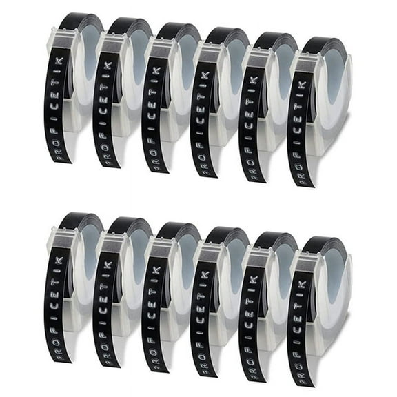 12 Pcs Label Tape Compatible with Embossing Label Tape for Label Maker 1880 E-101 9mm X