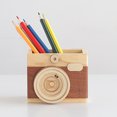 thumbnail image 3 of Pen Holder Creative Wooden Camera Shape Decorative Desk Organizer Pencil Holder, 3 of 7