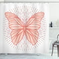 thumbnail image 1 of Ambesonne Ethnic Shower Curtain, Butterfly Doodle Sunburst, 69"Wx75"L, Vermilion Orange Ruby, 1 of 3