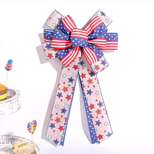 Home Independence Day Decorative Ribbon Bow Natural Burlaps Ribbon Star Gift Packaging Tape 197inch Home Decor