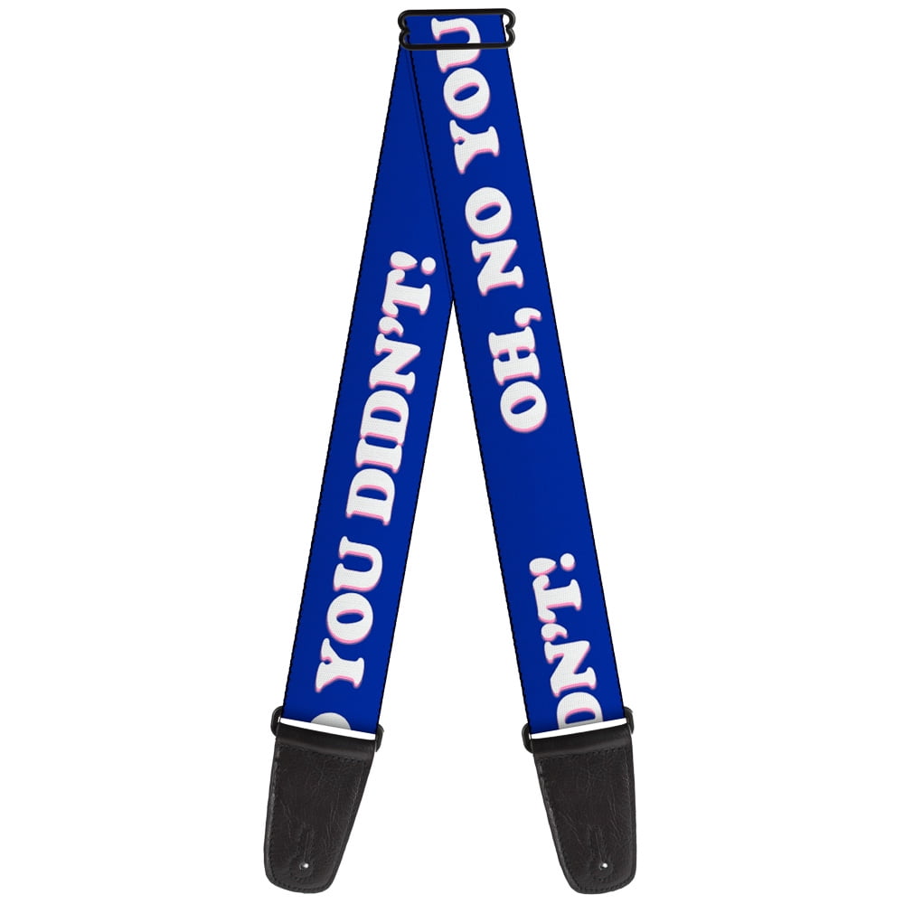 Buckle-Down Guitar Strap, Oh No You Didnt Navy Purple White, 2 Inches Wide