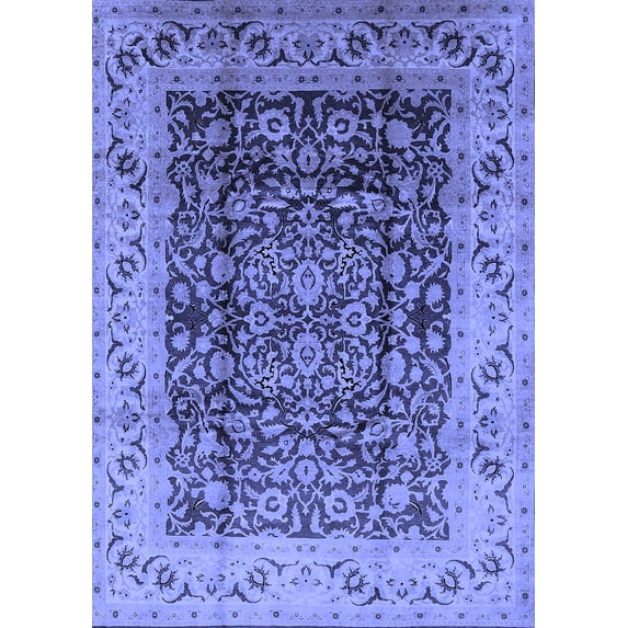 Ahgly Company Indoor Rectangle Oriental Blue Industrial Area Rugs, 2' x 5'
