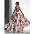 thumbnail image 3 of Wangsaura Women's Long Flower Pattern Dress, Slender Waist Strap Style Dress, 3 of 9