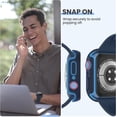 thumbnail image 5 of [3Pack] for Apple Watch Screen Protector Case Series 8 7 45mm, iWatch Protective Face Cover, Tempered Glass Film Hard PC Bumper for Women Men, Ultra-Thin Guard (45 mm, Clear/Black/Blue), 5 of 5