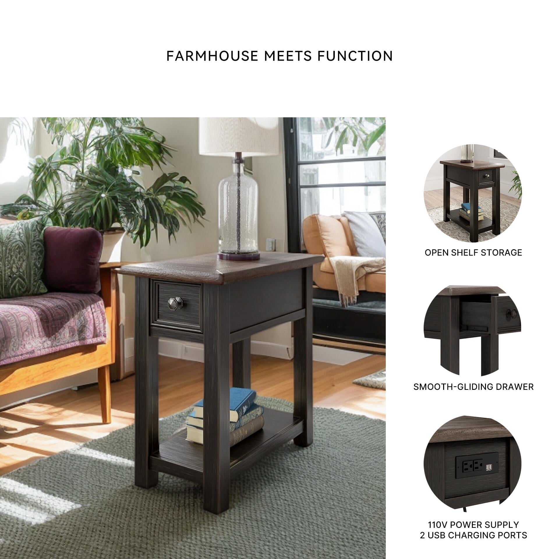 Signature Design by Ashley Casual Tyler Creek Chairside End Table Two-tone