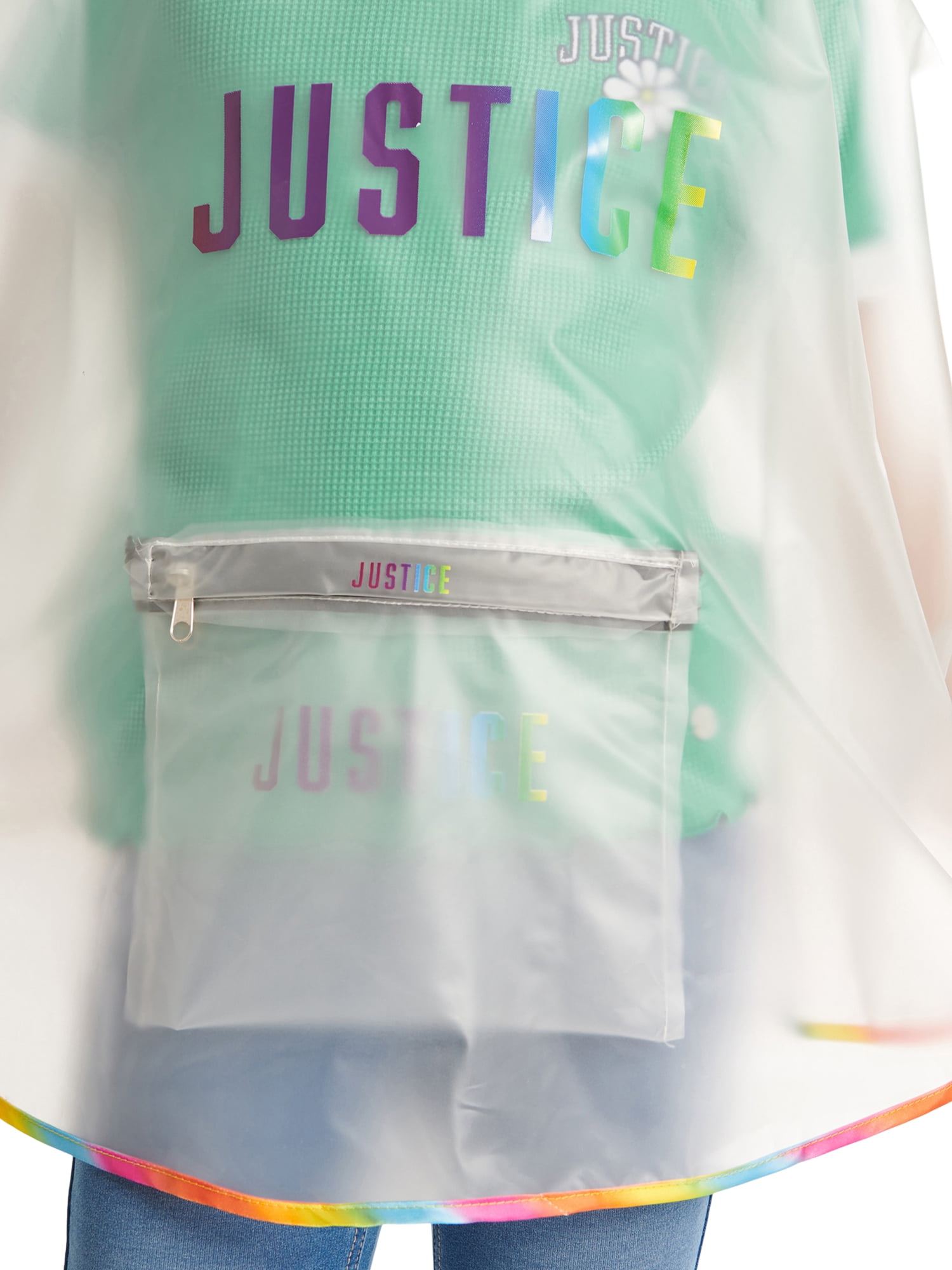 Justice Kids Girls Child Packable Rain Poncho