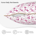 thumbnail image 5 of Fotbe Breast Cancer Awareness4 Pattern Velvet Decorative Throw Pillow Covers with Elegant Piping, Soft Plush Cushion Cover for Sofa, Bed, Car, Office-20"x20", 5 of 8