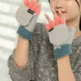 thumbnail image 6 of Dress Choice Cartoon Convertible Flip Top Gloves Winter Knit Fingerless Soft Warm Gloves for Women Girls, 6 of 8