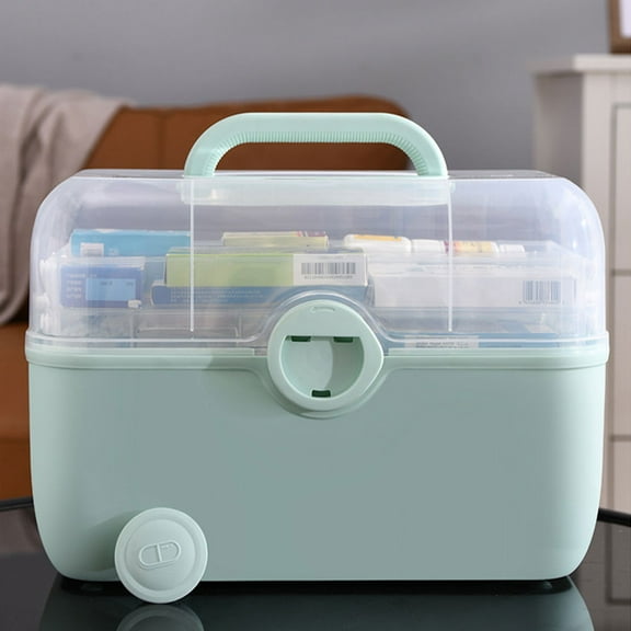 LEORX Medicine Box Large Plastic First Aid Storage for Home 1Pcs