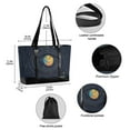 thumbnail image 2 of FORMRS Canvas Laptop Tote Bag for Women with 15.6" Computer Compartments Shoulder Handbag, Cat Planet, 2 of 7
