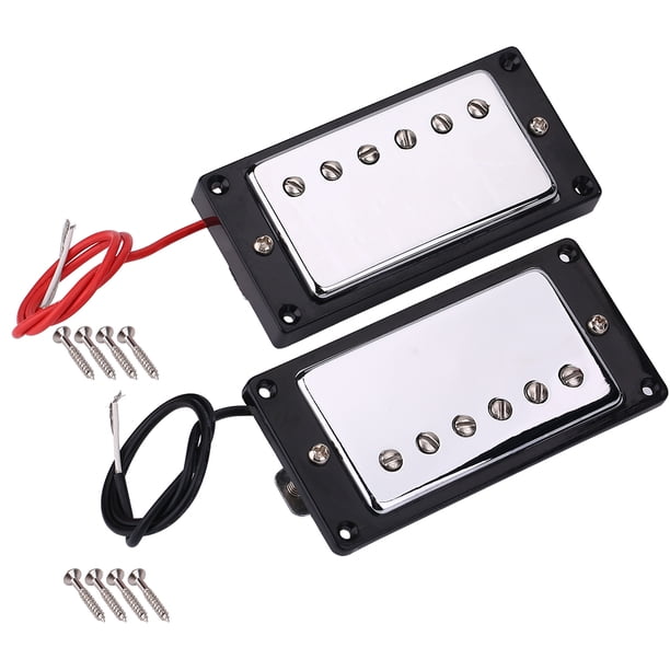 Juego De Guitarras Picjup, Juego De Pastillas Humbucker Cromadas Para Puente Y Mástil Con Tornillos De Montaje Para Guitarras