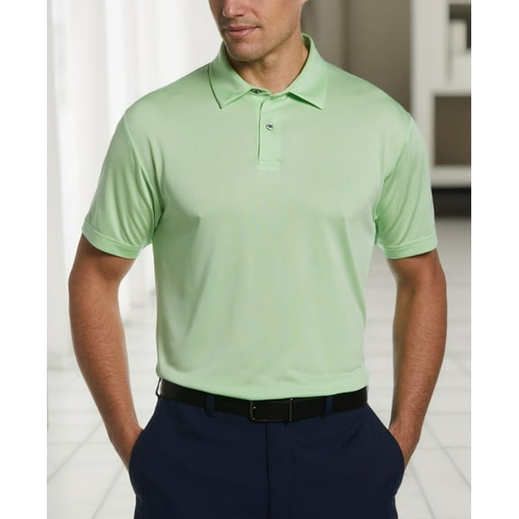 PGA Tour Mens Birdseye Textured Short Sleeve Polo Shirt Patina Green Size S NWT