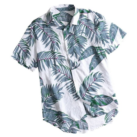 INCERUN Men Short Sleeve Hawaiian Floral Beach Holiday Tops Casual ...