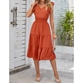 thumbnail image 3 of Cogild Summer Dresses For Women Casual Sleeveless Midi Dresses Pleated Flowy Elastic Waist Prom Dress, 3 of 5