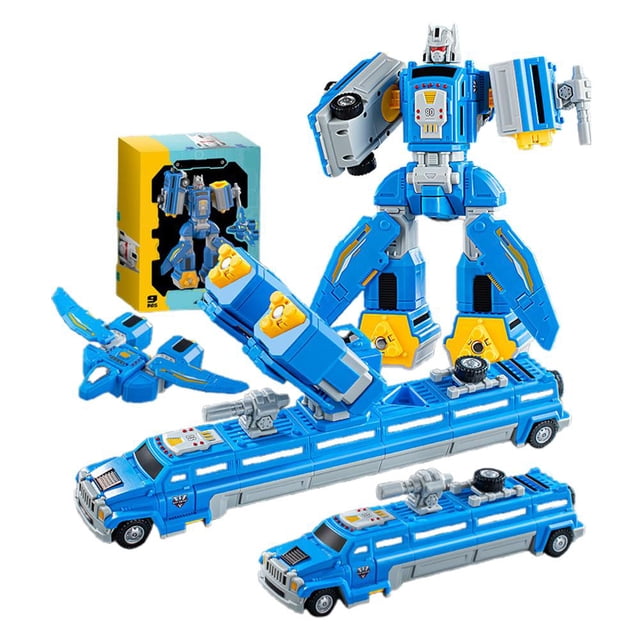 Transforming Toy Set with Storage Box, Magnetic Cars Trucks Robot for Kids