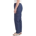 thumbnail image 5 of Turtle Bay New York Women's Elastic Stretch Waist Casual Denim Pull-on Cargo Pants, 5 of 7