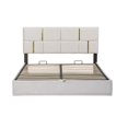 thumbnail image 3 of Churanty Queen Size Upholstered Platform Bed with Hydraulic Storage System,Wood Grounded Bed Frame with Headboard,Beige, 3 of 9