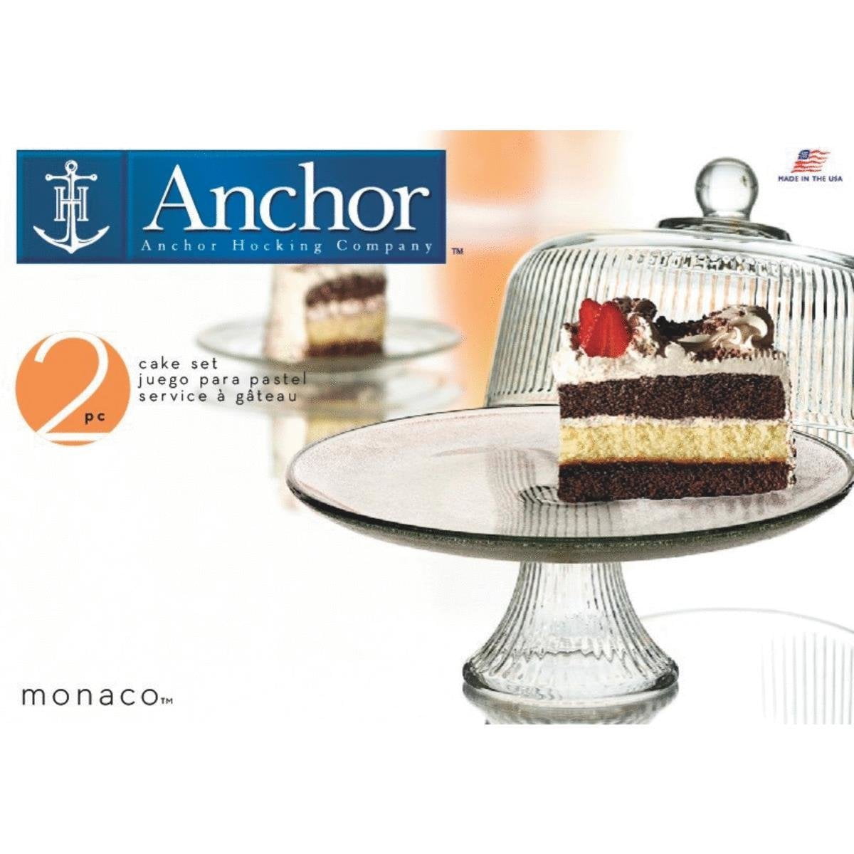Anchor Hocking Monaco Cake Set With Ribbed Dome Walmart Com Anchor Hocking Monaco Cake Set With Ribbed Dome Walmart Com