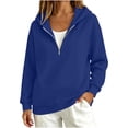 thumbnail image 5 of Nowekniz Women 2026 Fall Winter Quarter Zip Oversized Hoodie, Half Zip Collared V-Neck Long Sleeve Sweatshirt, Loose Y2K Casual Athletic Workout Comfy Top, 5 of 7