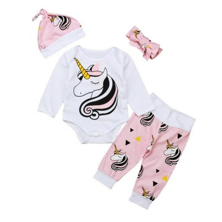 

SYNPOS Toddler Baby Girl Fall Winter Outfits Long Sleeve Ruffle Romper Pants Headband Hat Clothes Set 0-24 Months