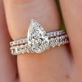 thumbnail image 5 of Forever Jewels 2Ct Pear Cut Moissanite Women Bridal Engagement Ring Set 14K White Gold Plated, 5 of 5