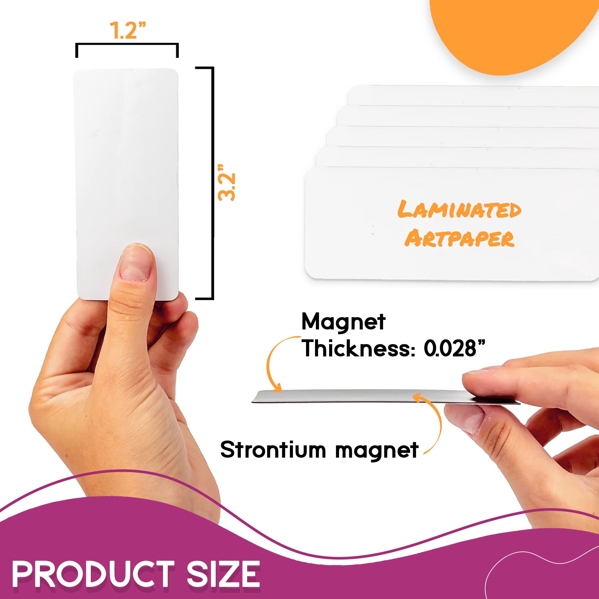 Magnetic Dry Erase Labels, 50 Pack Reble White Writable Strips for Classroom Home Office, Blank Name Tags for s Locker Shelf Organizer, White