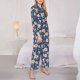 thumbnail image 3 of Fotbe Flower Conjunto de Pijama de Manga Larga para Mujer con Estampado, Ropa de Dormir de 2 Piezas, Conjunto de Casa Suave y Cómodo con Bolsillos-Large, 3 of 7