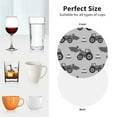 thumbnail image 6 of Vsdgher Gray Tractor Leather Coasters for Drinks, Durable Drink Coasters 4 Set for Tabletop Protection, Luxurious Home Décor and Housewarming Gift ( {designName})Round Shape, 6 of 6