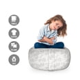 thumbnail image 2 of Grey Storage Toy Bag Chair, Art Inspired Oriental Turkish Lace Pattern with Traditional Impression Image, Stuffed Animal Organizer Washable Bag, Large Size, White, by Ambesonne, 2 of 3