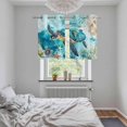 thumbnail image 5 of Turquoise Turtle Kitchen Curtains Small Short 39 Inch Length, Farmhouse Coastal Starfish Seaweeds Grommet Top Bedroom Living Room Curtains, Light Filtering Cafe Curtain Drapes 2 Panels Set 55''x39'', 5 of 9