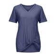 thumbnail image 4 of Lixiuxyad Outfits for Women Women's V Neck Knot Short Sleeve T Shirt, 4 of 5