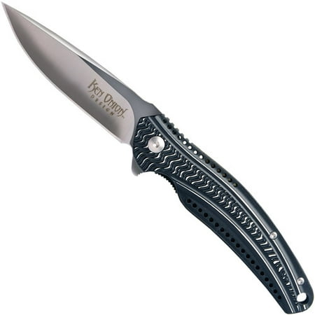 CRKT Ripple EDC Folding Pocket Knife: Gentleman Everyday Carry, Satin Blade, IKBS Ball Bearing Pivot, Liner Lock, Textured Aluminum Handle, Pocket Clip K415KXP