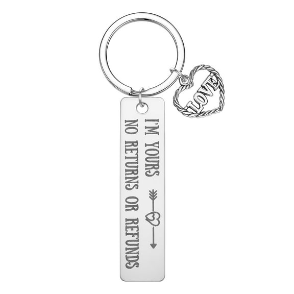Couples Keychain I'm Yours No Returns Or Returns Keyring Anniversary Valentine Day Gift Promise Stainless Steel Key Chain