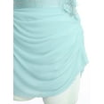 thumbnail image 6 of inlzdz Women Figure Skating Dance Dress Mesh Rhinestones Asymmetrical Ballet Lyrical Dancewear Light Blue L, 6 of 7