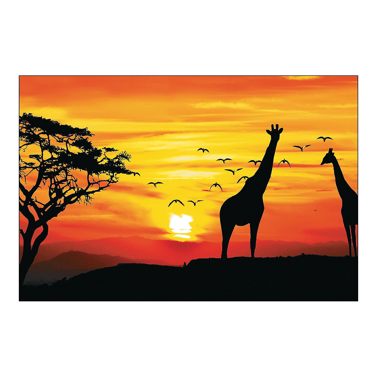 Fun Express - African Safari Backdrop Banner - Party Decor - Wall Decor - Preprinted Backdrops - 3 Pieces