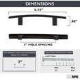 thumbnail image 5 of Ilyapa Oil Rubbed Bronze Kitchen Cabinet Handles - 3 inch Hole Center Curved Bar Pulls - 10 Pack of Kitchen Cabinet Hardware, 5 of 6