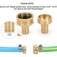 thumbnail image 3 of GFDYREE Garden Hose Repair Kit, Solid Brass Mender Female and Male Hose Connector with Clamps, Fit All 1/2-Inch Garden Hose, 4 Set, 3 of 7