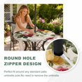 thumbnail image 4 of Round Outdoor Tablecloth with Umbrella Hole and Zipper, Vintage Flower Tablecloth with Elastic Waterproof, Farmhouse Spring Floral Patio Table Covers for 31" - 35" Picnic Pool Tables, 4 of 9