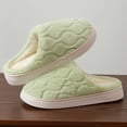 thumbnail image 5 of Bibifish Mens Womens Fuzzy Slippers Cute Wave Pattern Thick Sole Warm Indoor House Slippers Indoor Plush Slippers, 5 of 9