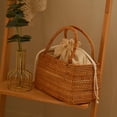 thumbnail image 4 of Bolso de playa para mujer, bolso de mimbre natural tejido a mano, paja de verano retro Rectángulo Yuyangstore Bolso de paja, 4 of 8